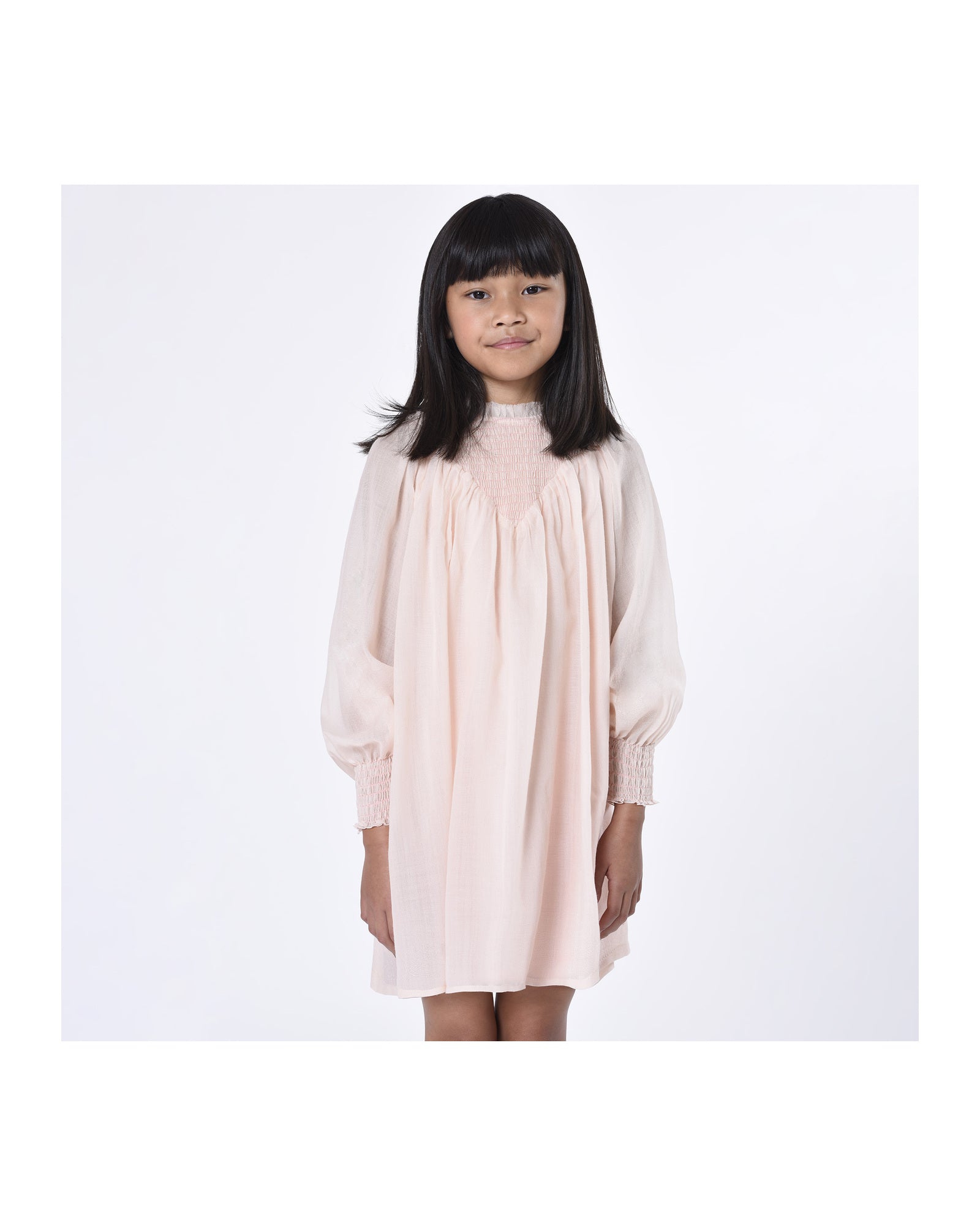 Robe de cérémonie en laine - Bois de rose