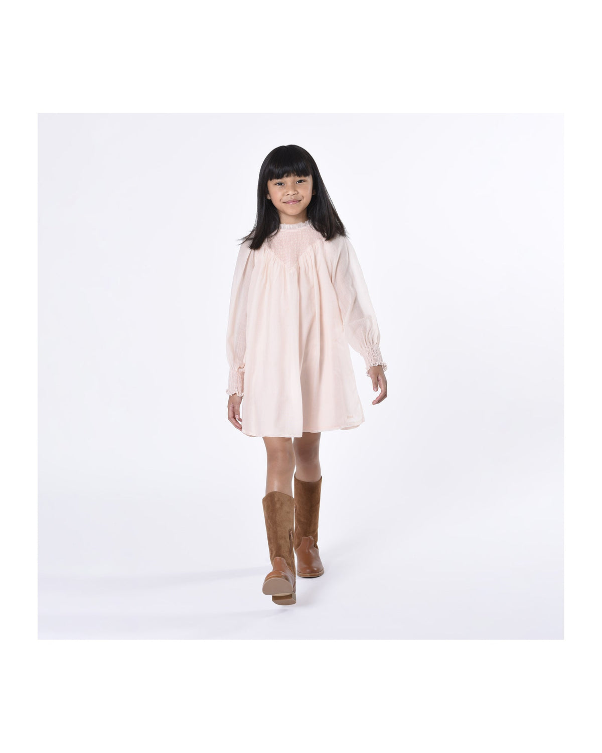Robe de cérémonie en laine - Bois de Rose