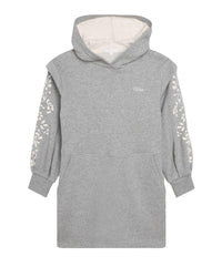 Robe à capuche en coton - Gris chiné