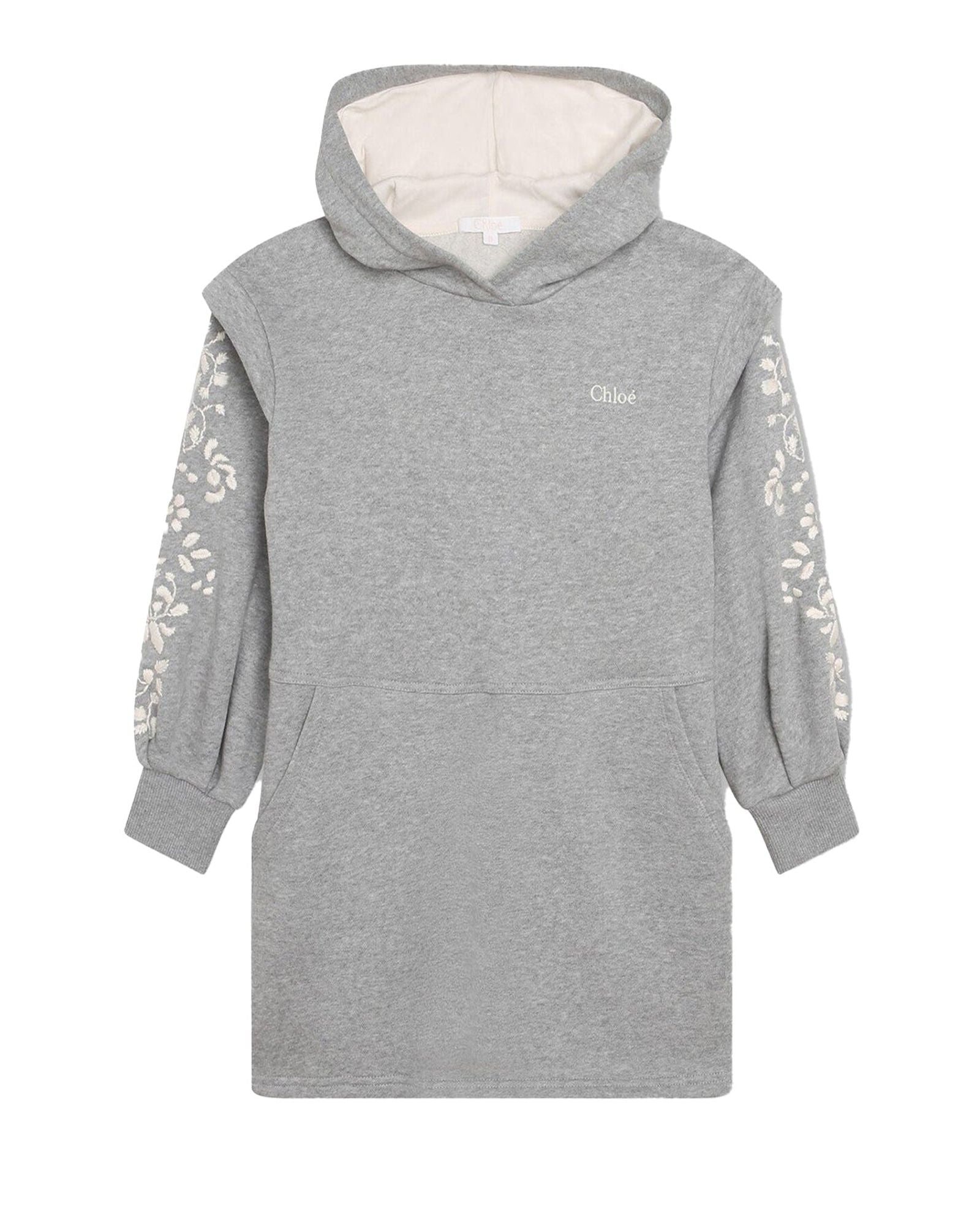 Robe à capuche en coton - Gris chiné