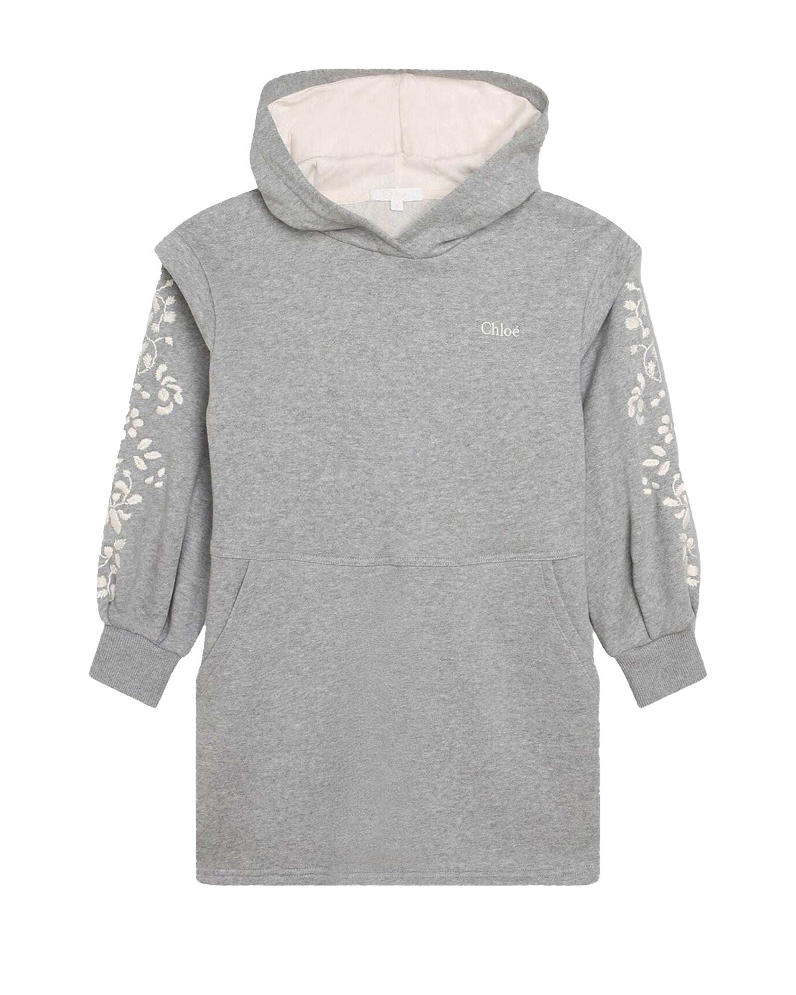 Robe à capuche en coton - Gris Chiné