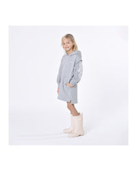 Robe à capuche en coton - Gris chiné