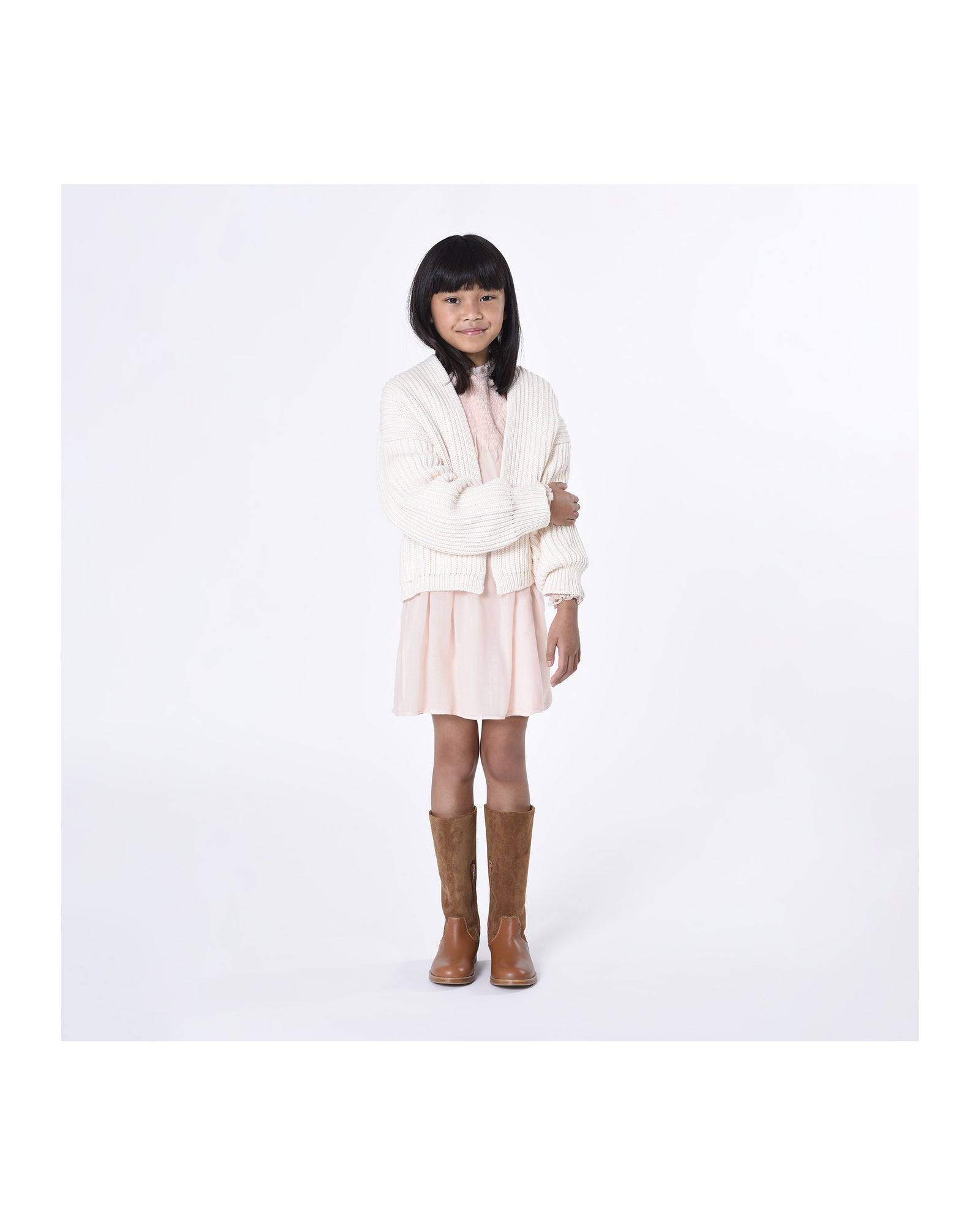 Robe de cérémonie en soie - Bois de rose