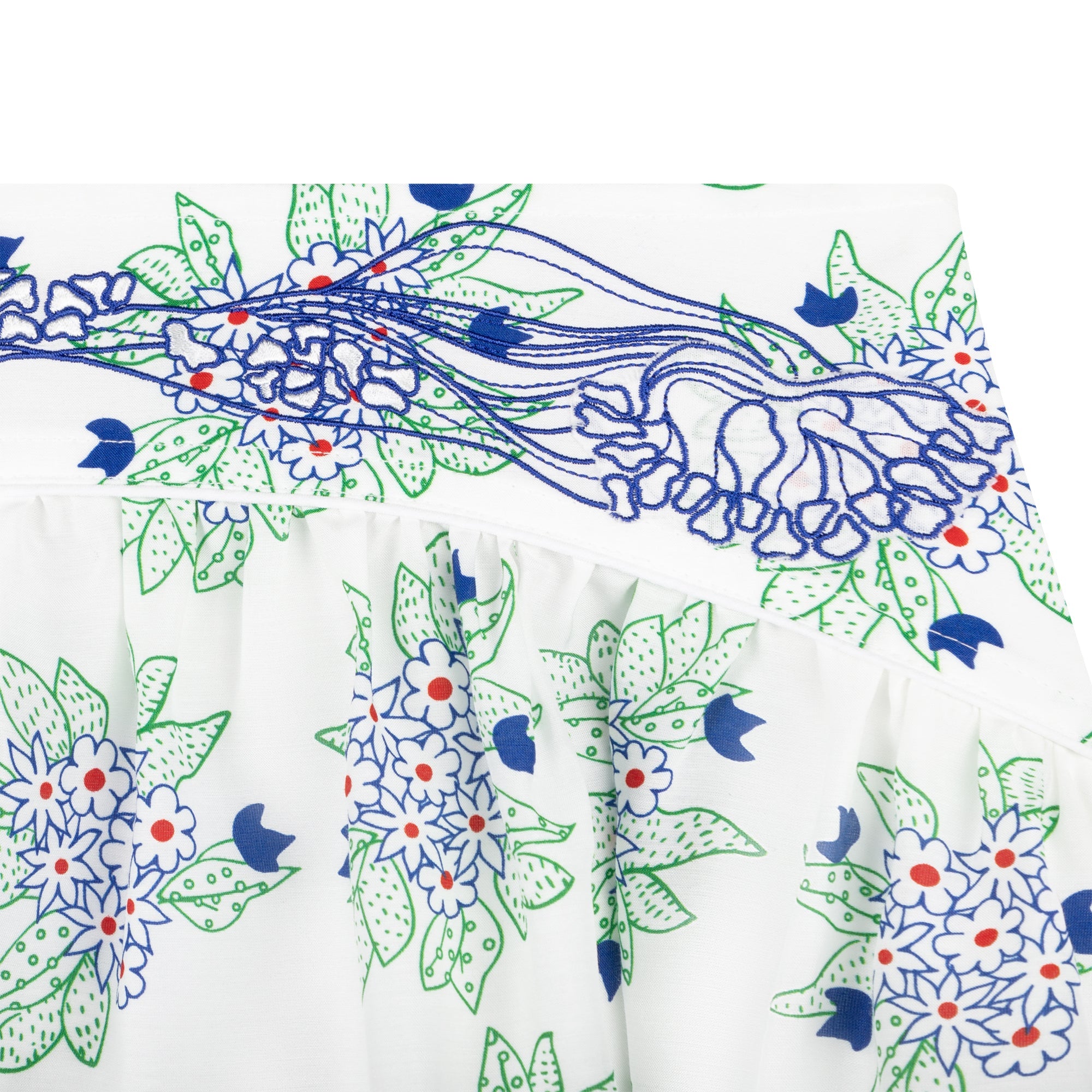 Jupe en soie mélangée - Bleu Vert