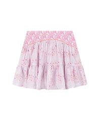 Jupe à motifs en soie - Rose Rouge