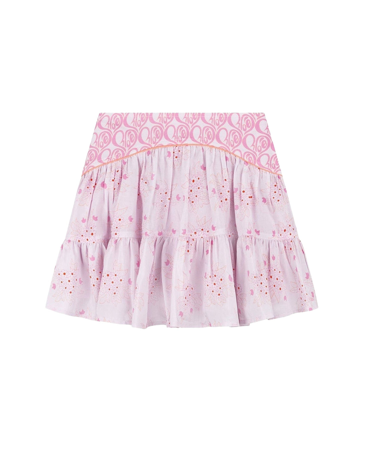 Jupe à motifs en soie - Rose Rouge