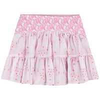 Jupe à motifs en soie - Rose Rouge
