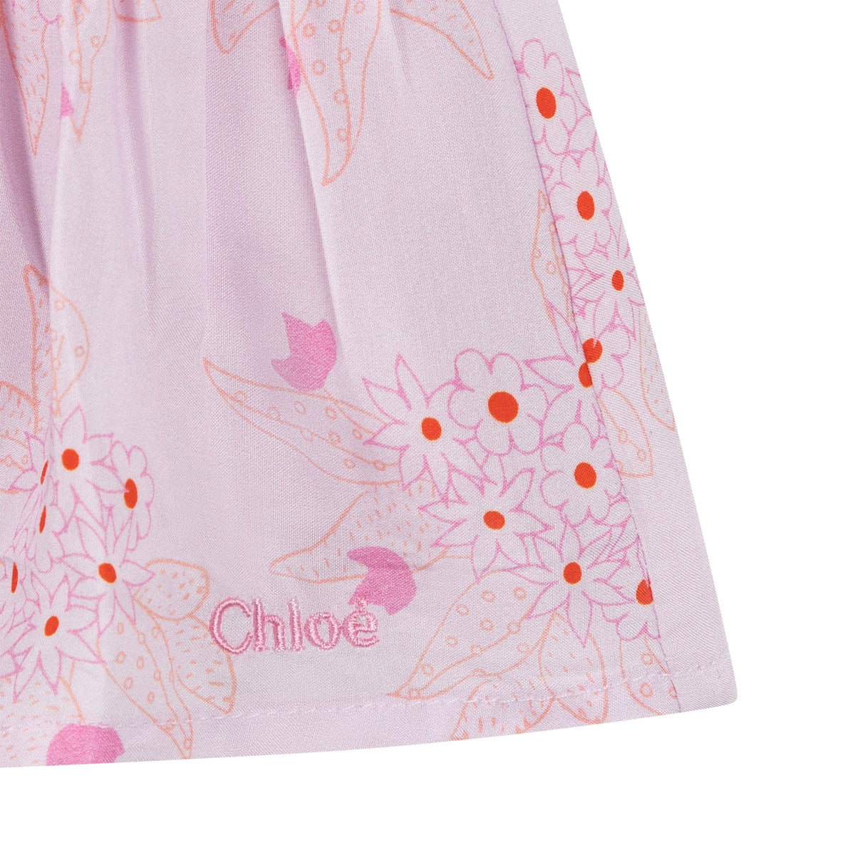 Jupe à motifs en soie - Rose Rouge
