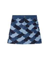 Jupe en patchwork de denim - Denim Blue