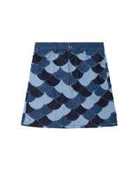 Denim patchwork skirt - Denim Blue