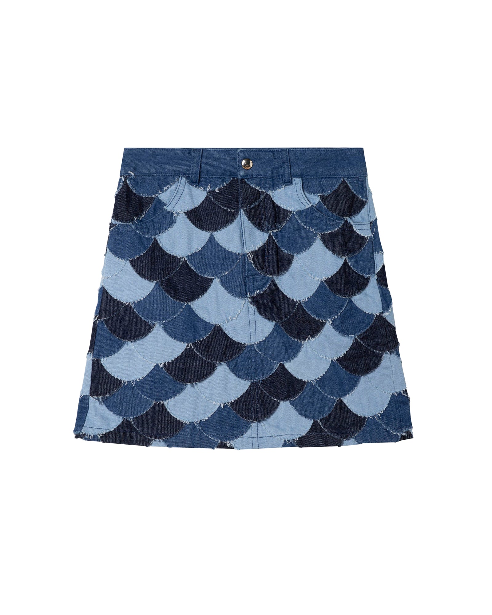 Denim patchwork skirt - Denim Blue