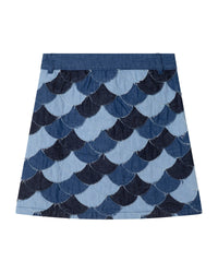 Jupe en patchwork de denim - Denim Blue