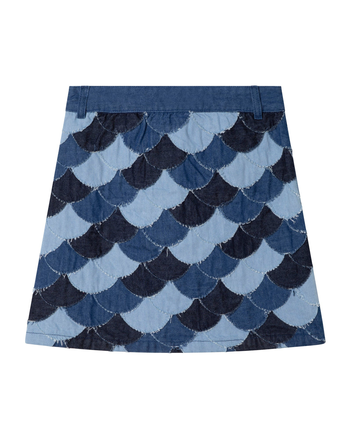 Jupe en patchwork de denim - Denim Blue