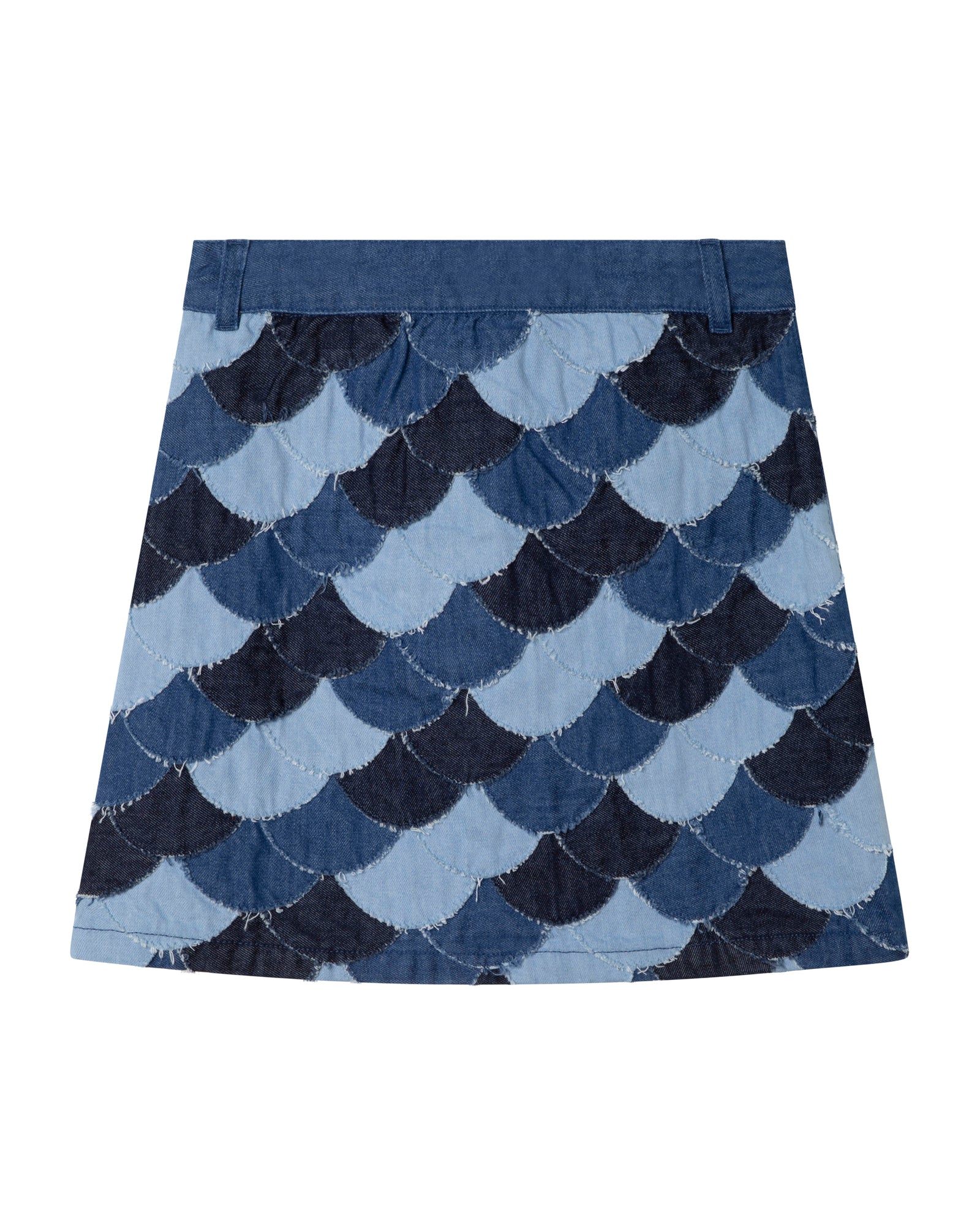 Denim patchwork skirt - Denim Blue
