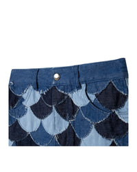 Jupe en patchwork de denim - Denim Blue