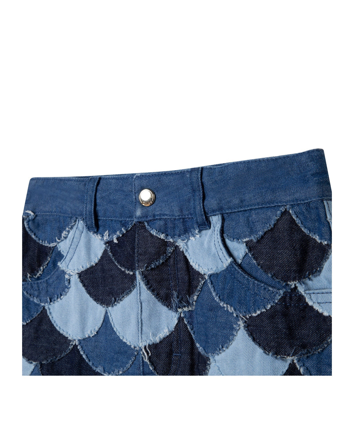 Jupe en patchwork de denim - Denim Blue