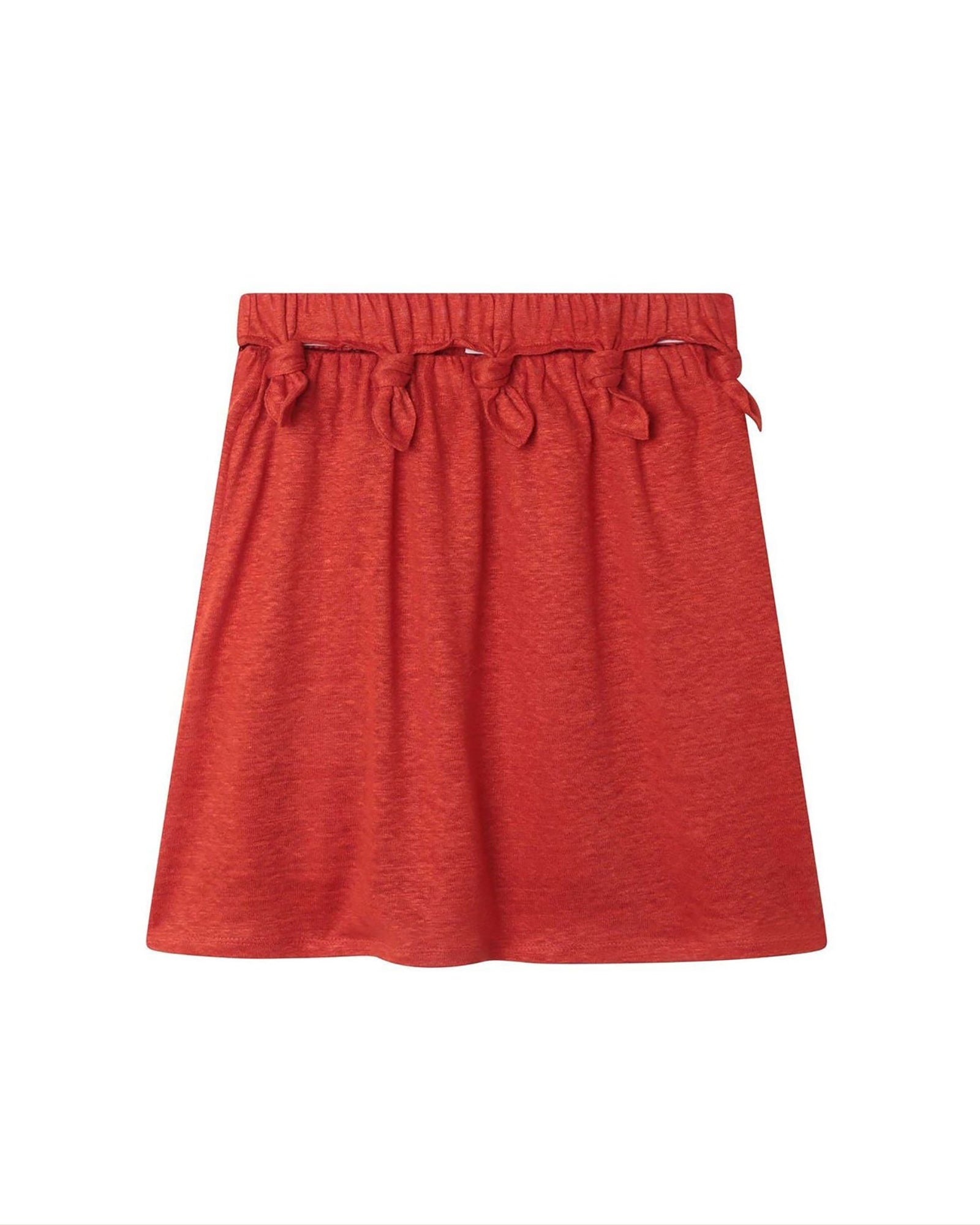 Linen midi skirt - Paprika