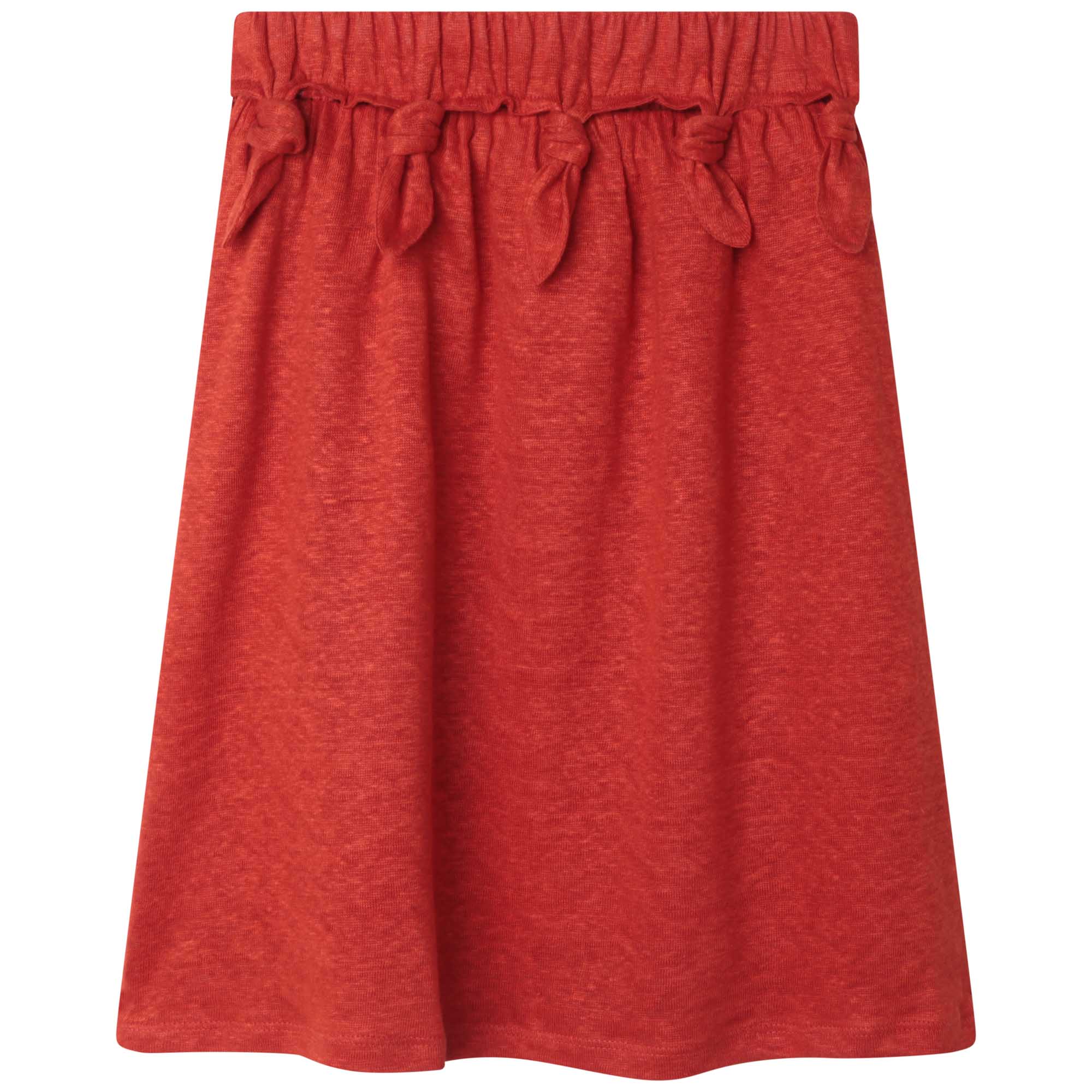 Linen midi skirt - Paprika
