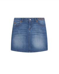 Jupe à taille ajustable en denim - Denim blue