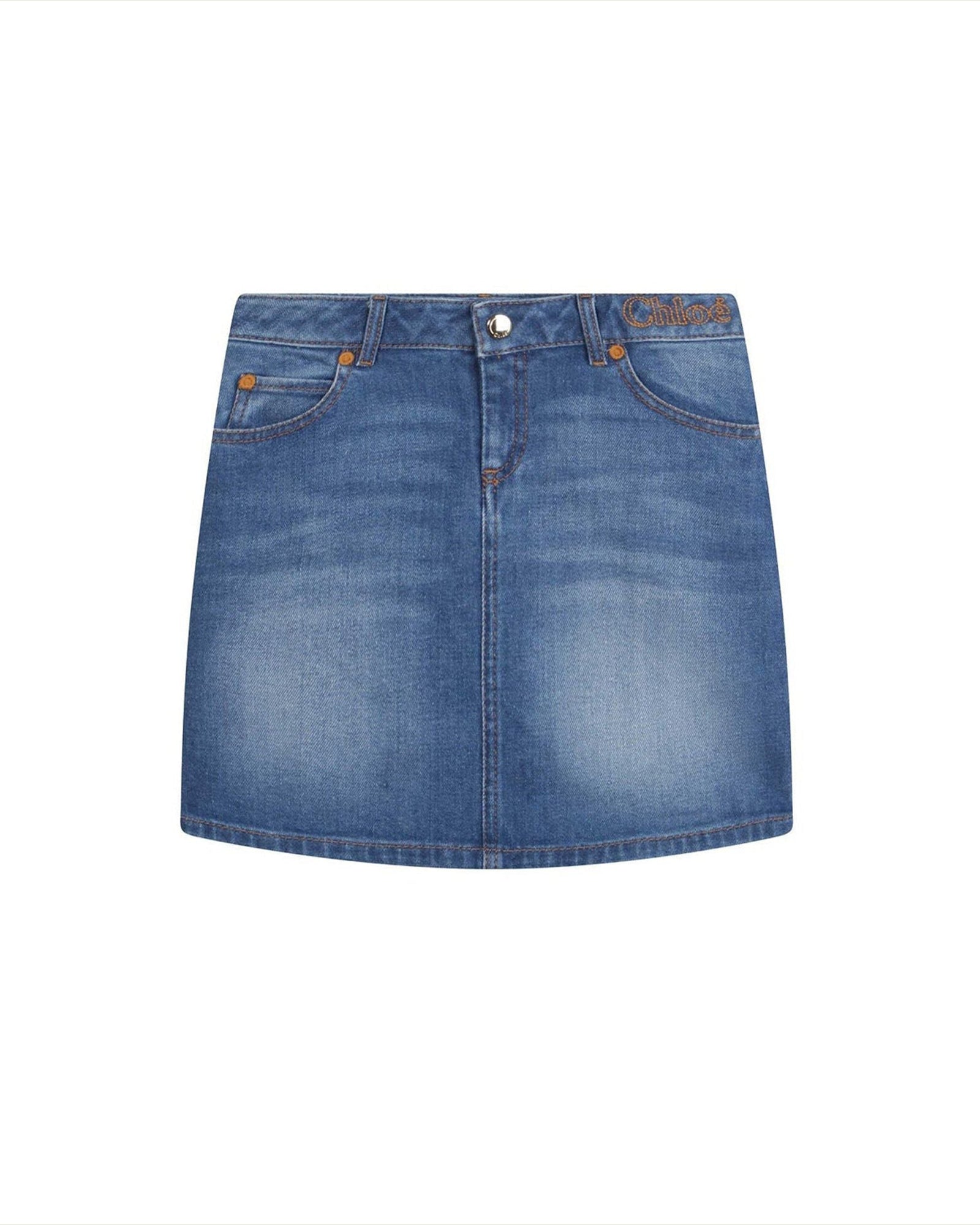 Jupe à taille ajustable en denim - Denim blue