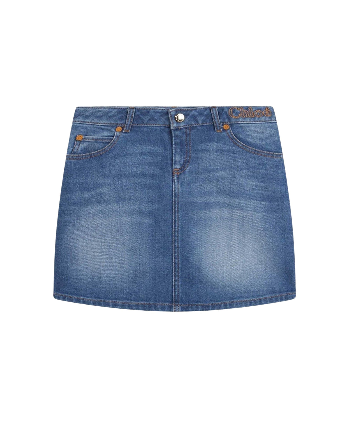 Jupe à taille ajustable en denim - Denim Blue