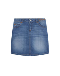 Jupe à taille ajustable en denim - Denim Blue