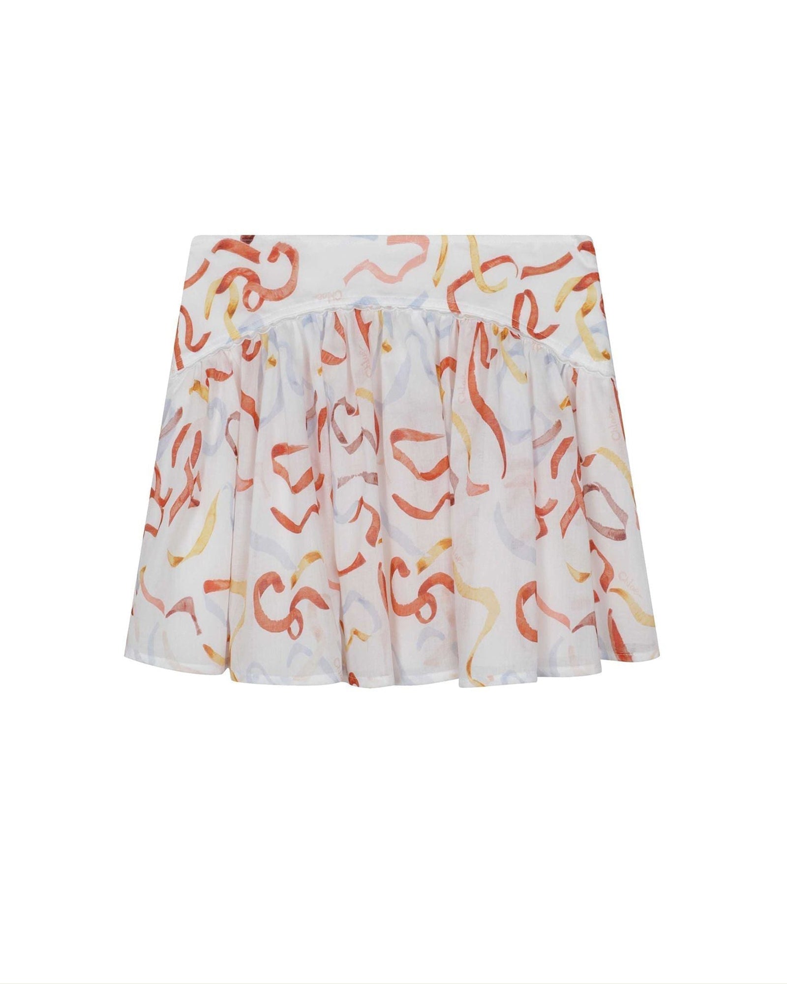Ribbon print skirt in cotton voile - Multicolor