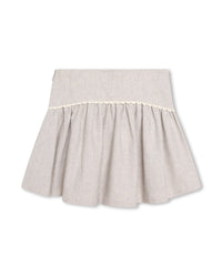 Jupe brodée en coton - Beige Chiné