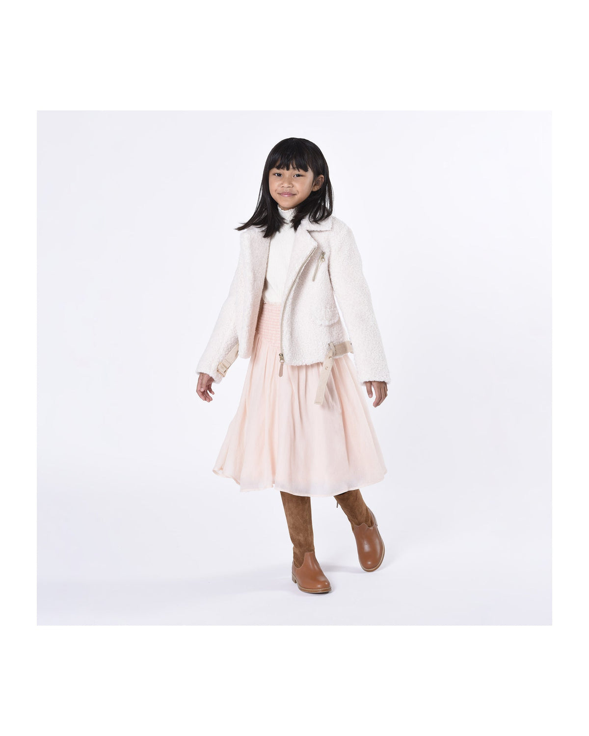 Jupe mi-longue en laine - Bois de Rose