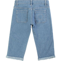 Pantacourt à franges en denim - Denim Blue