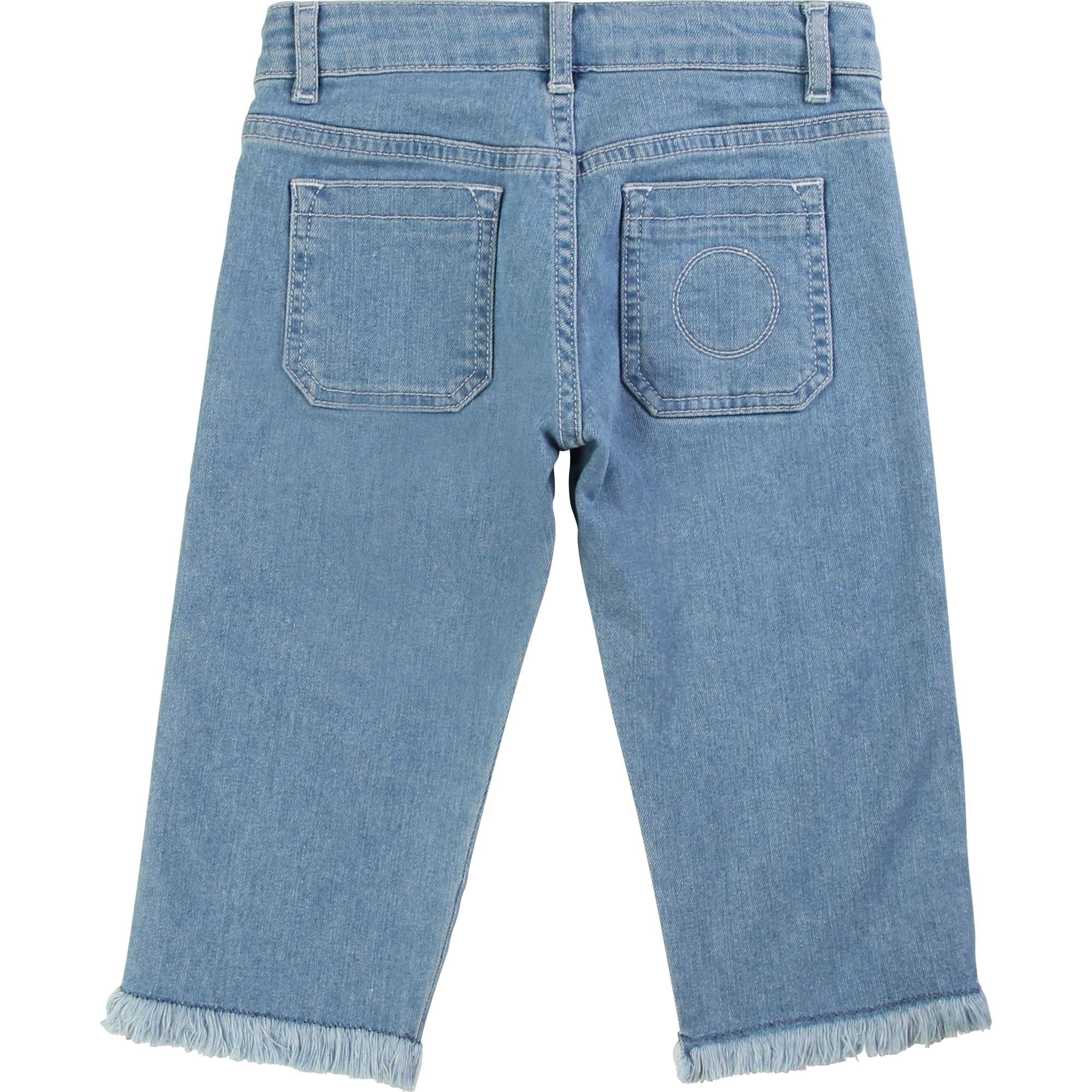 Pantacourt à franges en denim - Denim Blue