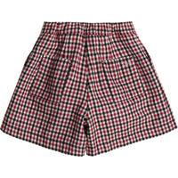 Short à petits carreaux - Rouge foncé