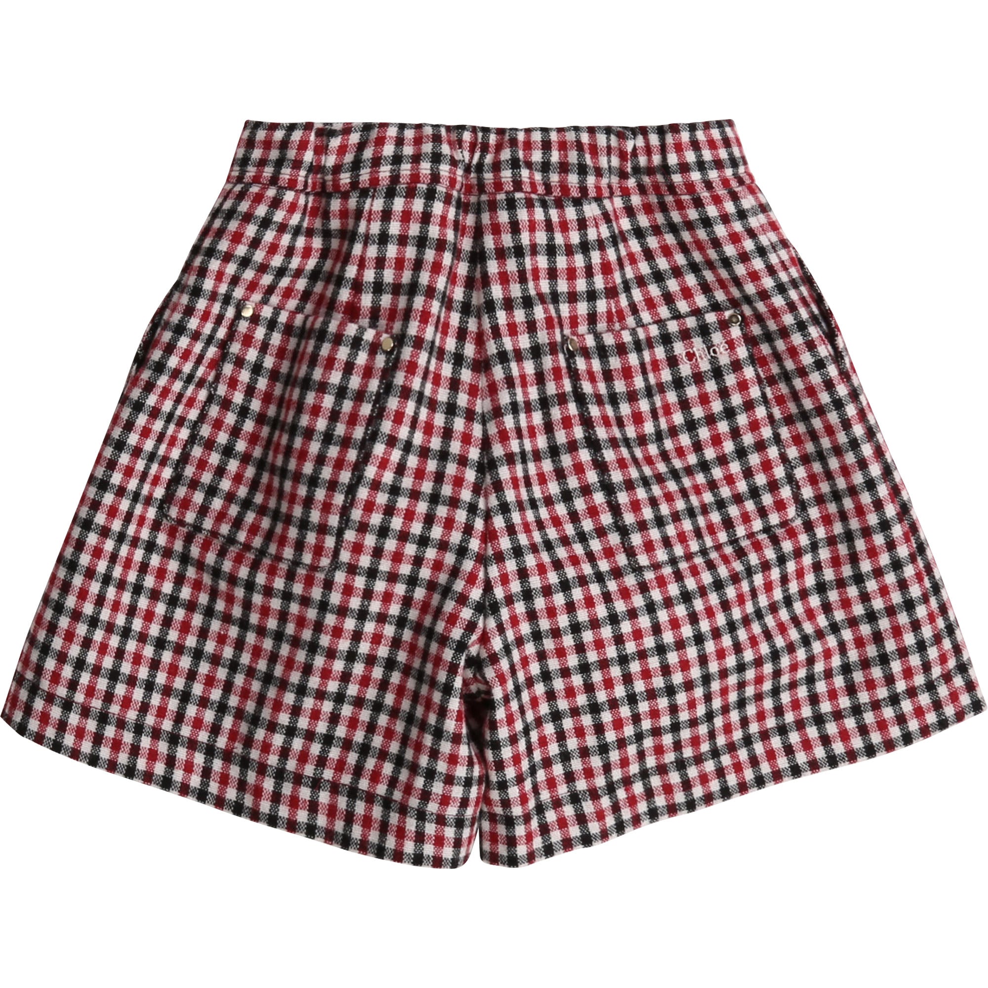 Short à petits carreaux - Rouge foncé