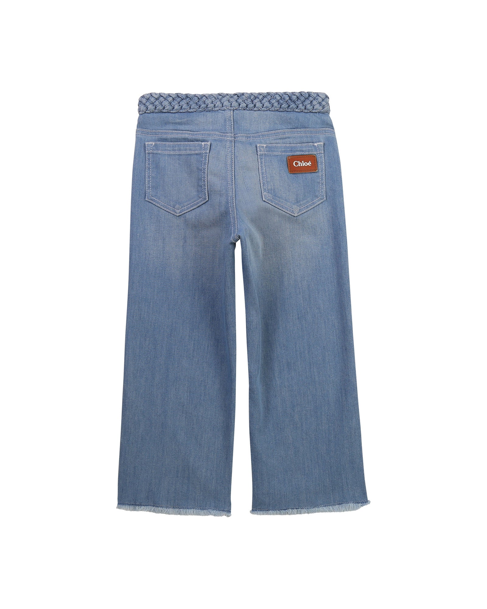 High-waisted denim trousers - Denim Blue