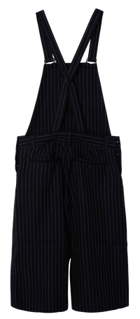 Salopette rayure tennis en lin - Bleu Amiral