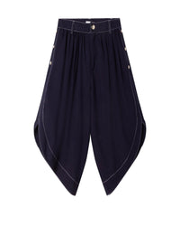 Pantalon en twill avec forme tulipe iconique - Bleu amiral