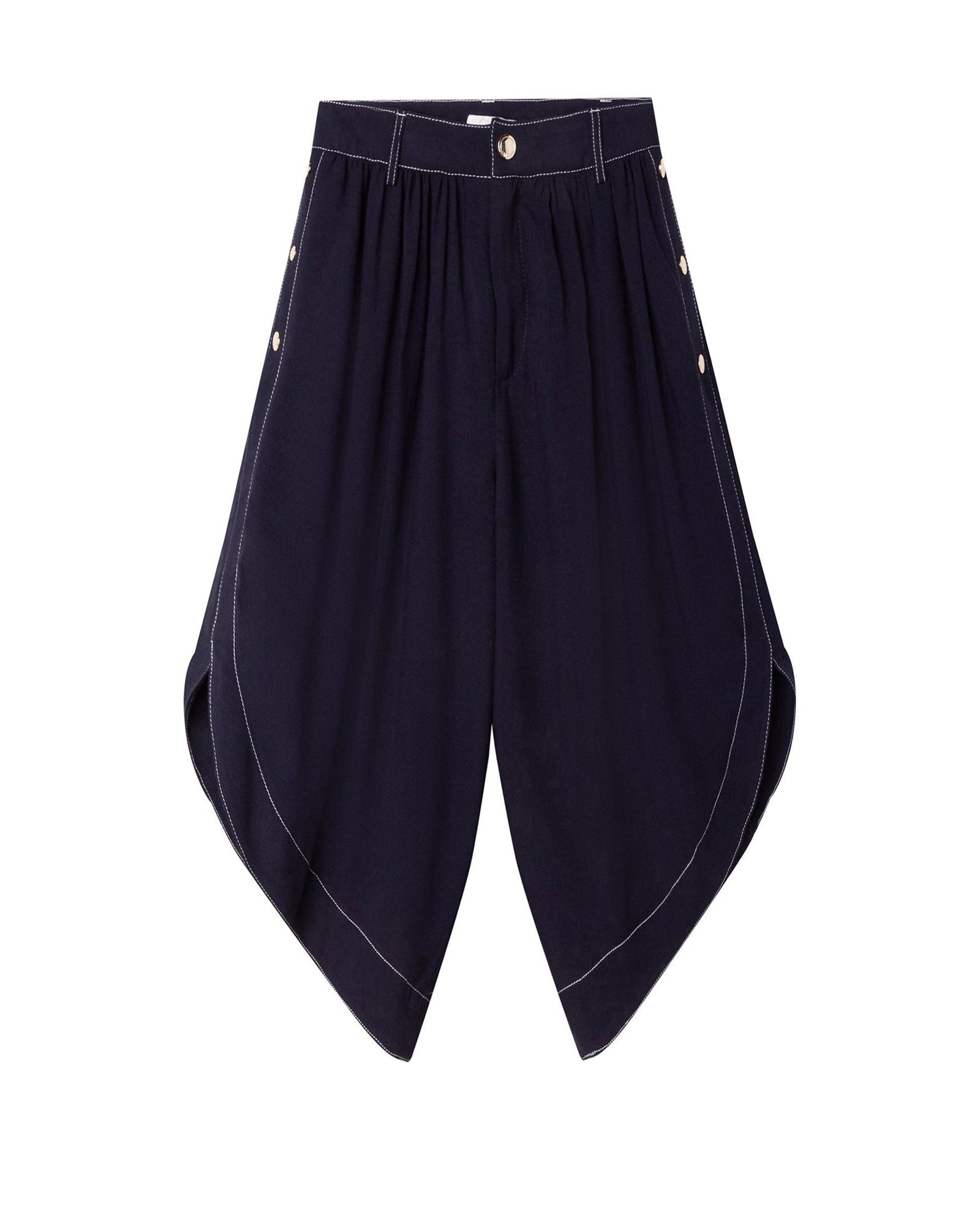 Pantalon en twill avec forme tulipe iconique - Bleu amiral