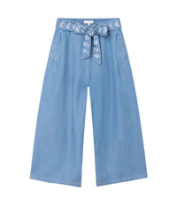 Pantalon noué à la taille - Denim light