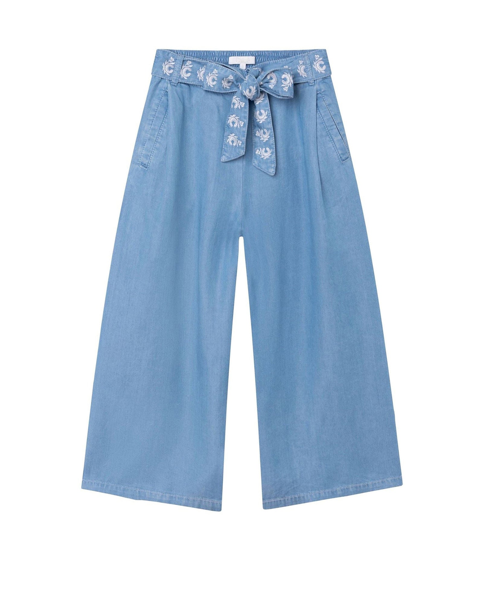 Pantalon noué à la taille - Denim light