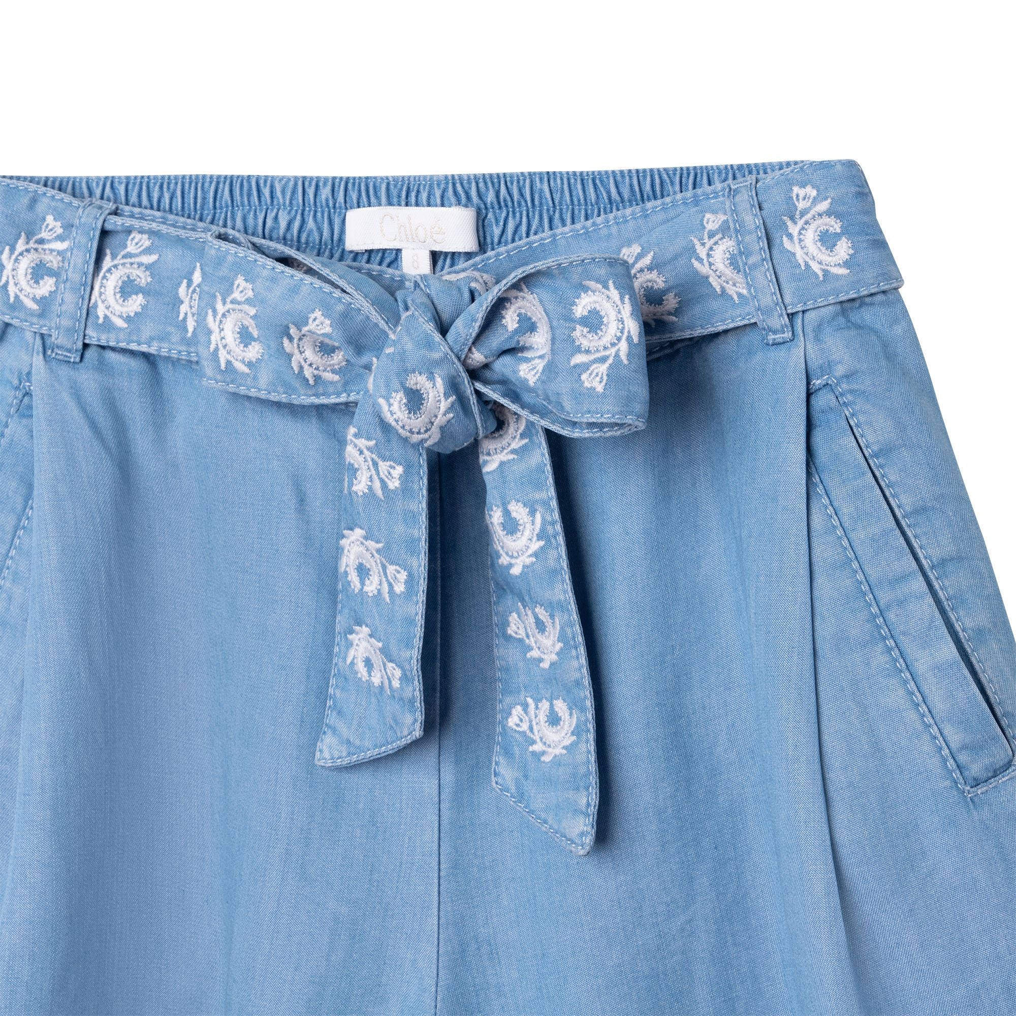Pantalon noué à la taille - Denim light