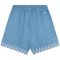 Short noué à la taille - Denim light