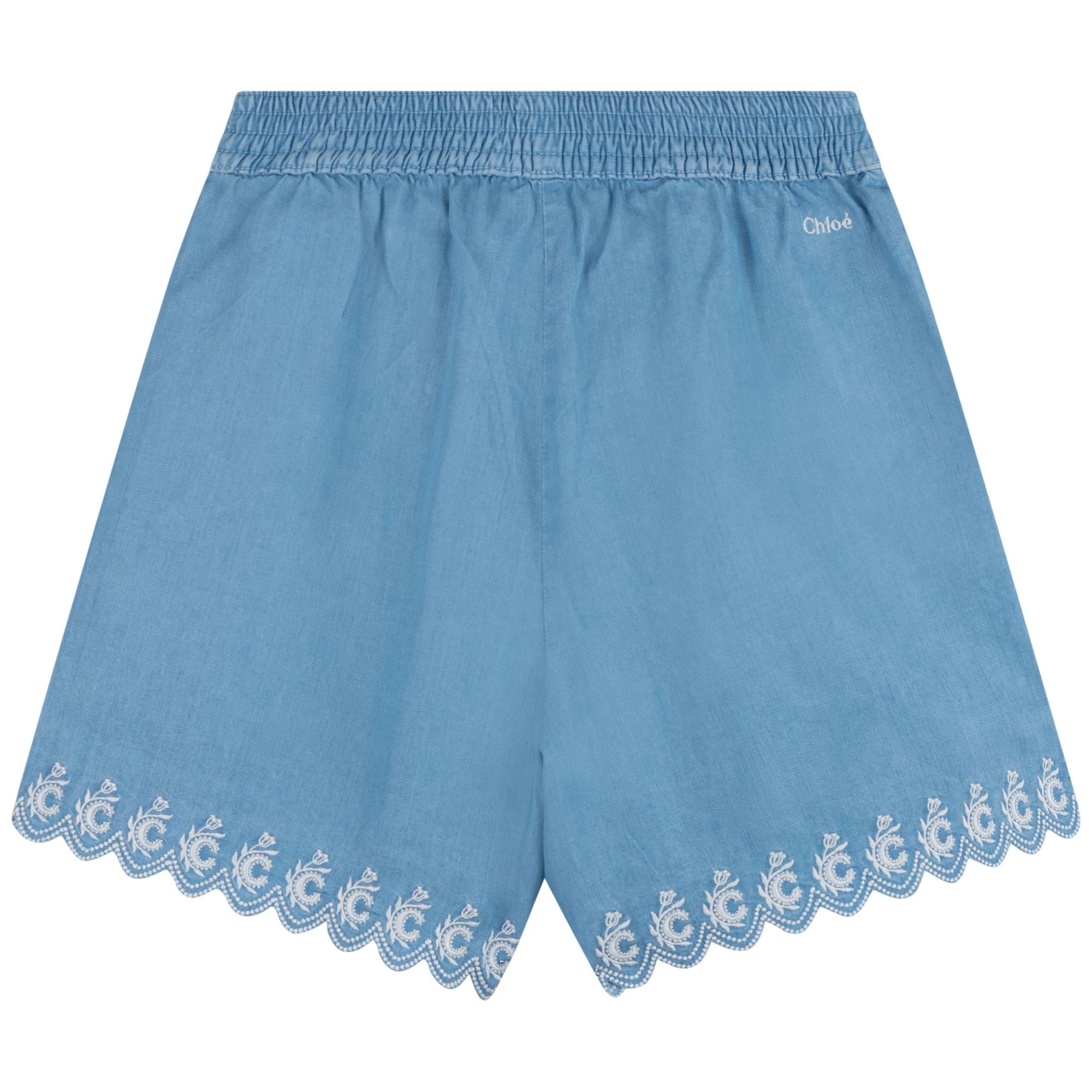 Short noué à la taille - Denim light