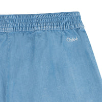 Short noué à la taille - Denim light