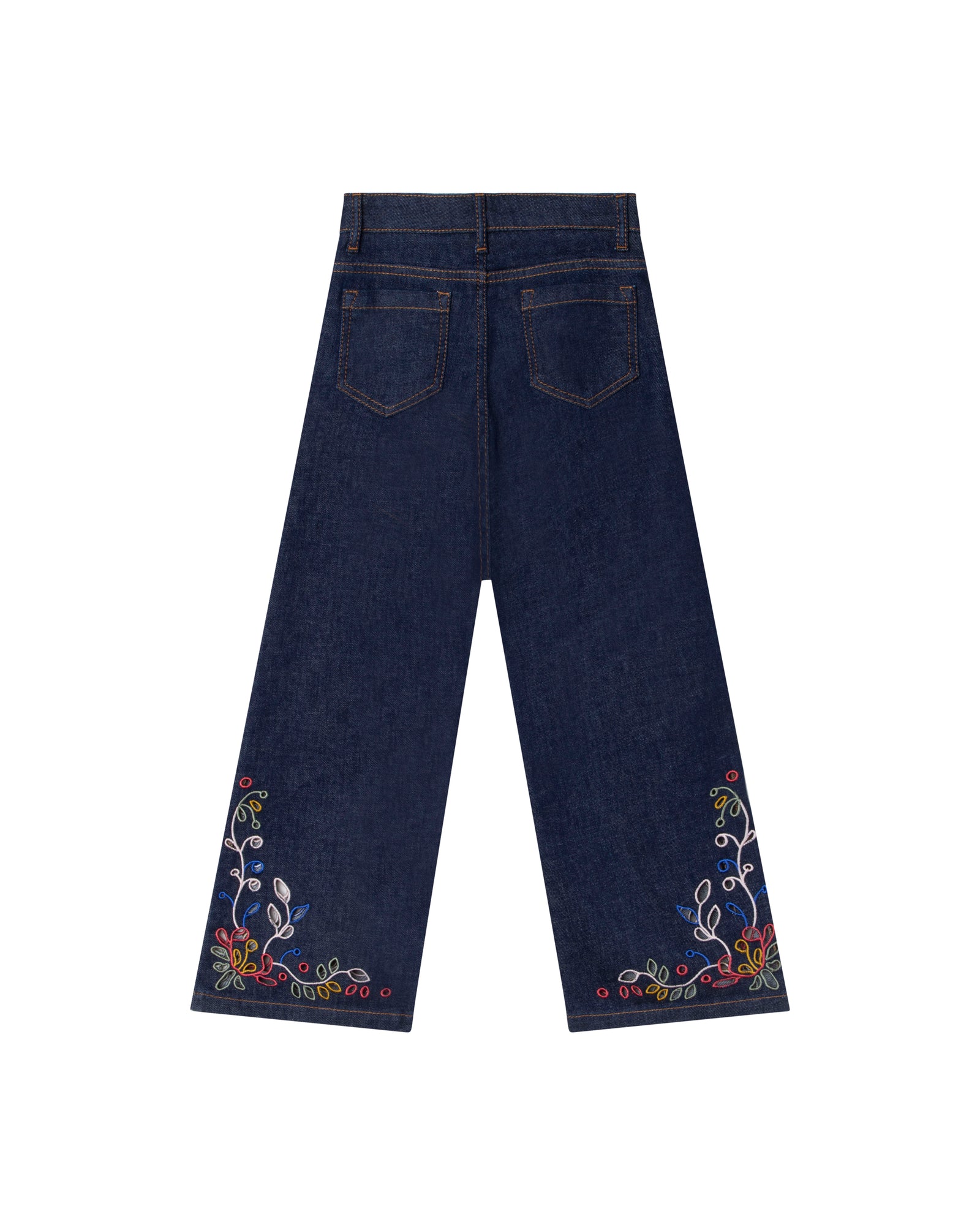 Pantalon à broderie - Denim Lave