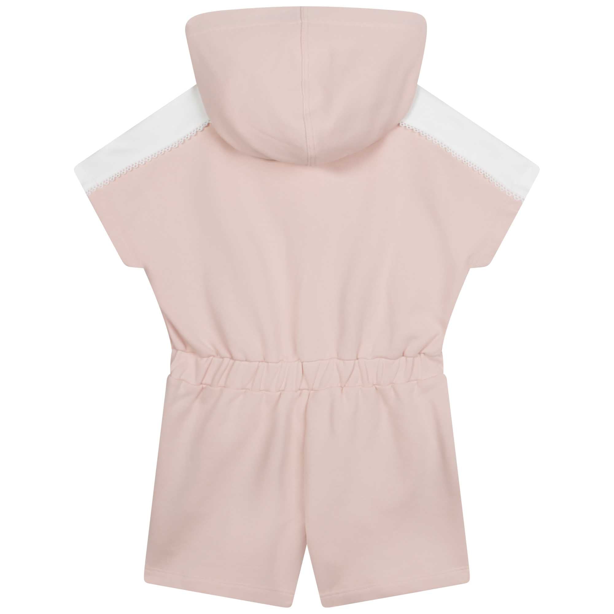 Combi-short à capuche en molleton - Bois de rose