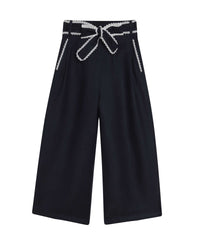 Pantalon évasé en lin - Bleu amiral