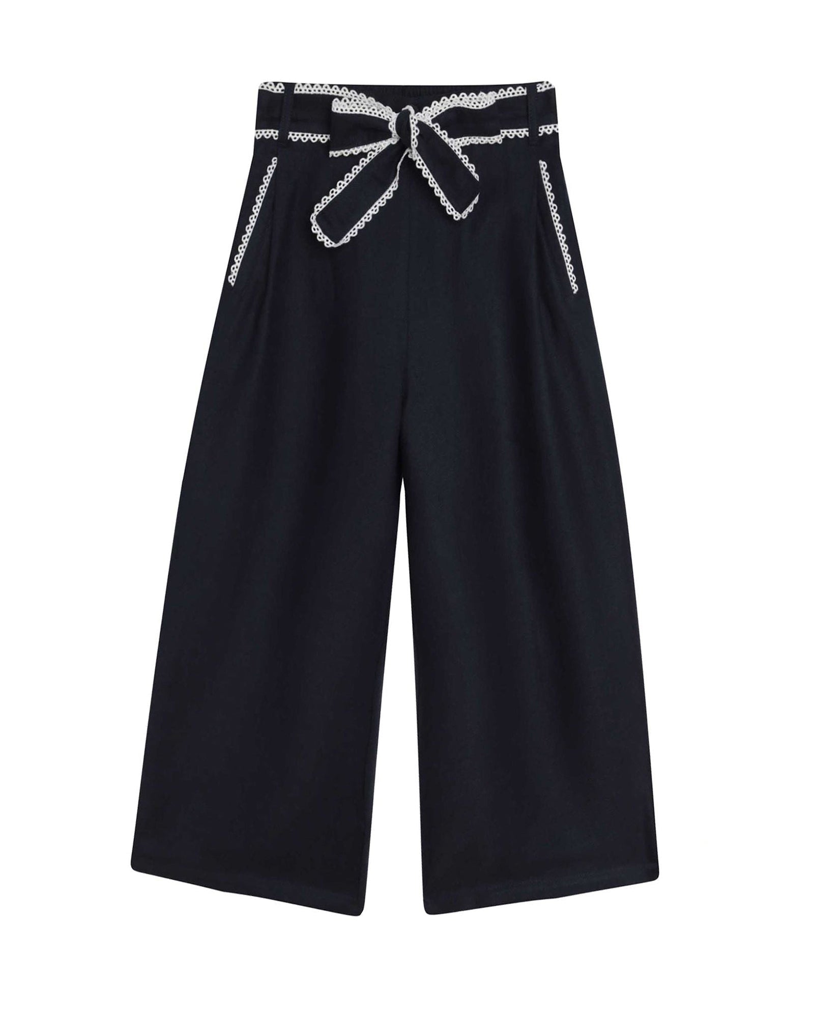 Pantalon évasé en lin - Bleu amiral