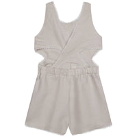 Combi-short à bretelles en lin - Cream