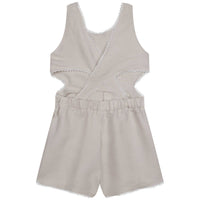 Combi-short à bretelles en lin - Cream