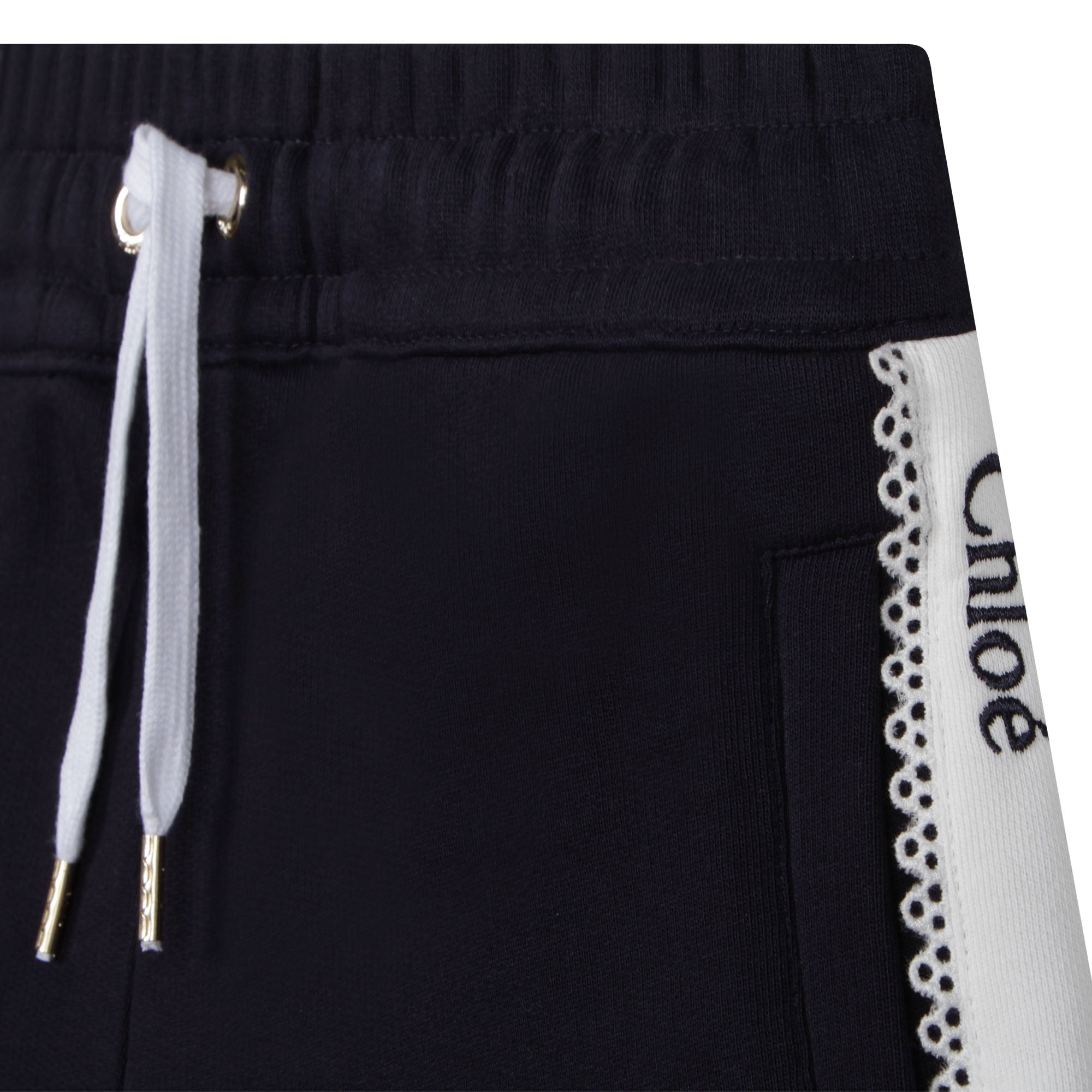 Short à taille élastiquée avec noeud - Bleu Amiral